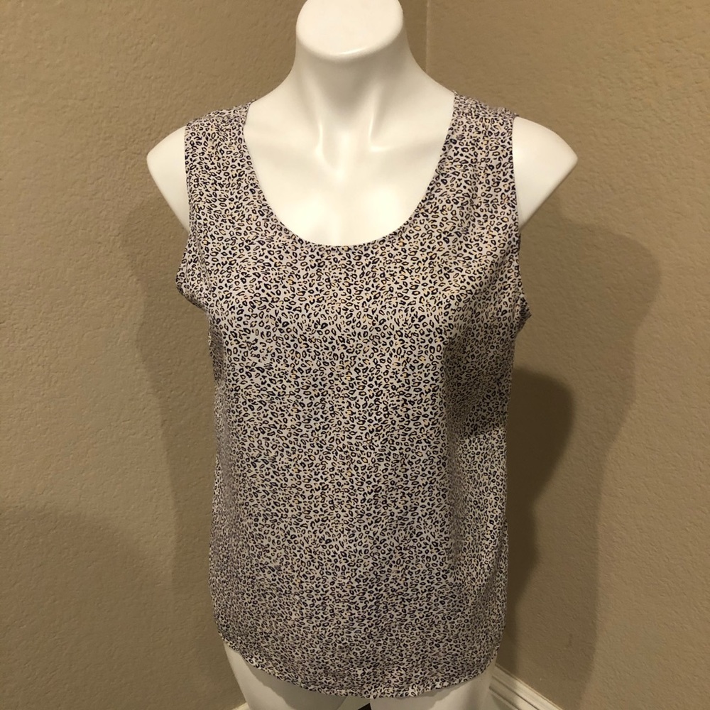 Silk animal print top